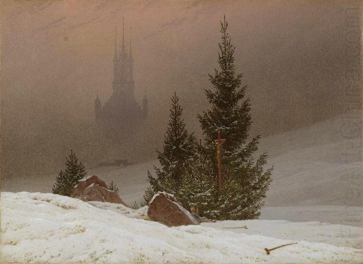 Caspar David Friedrich Winter Landscape with Church (mk10) china oil painting image